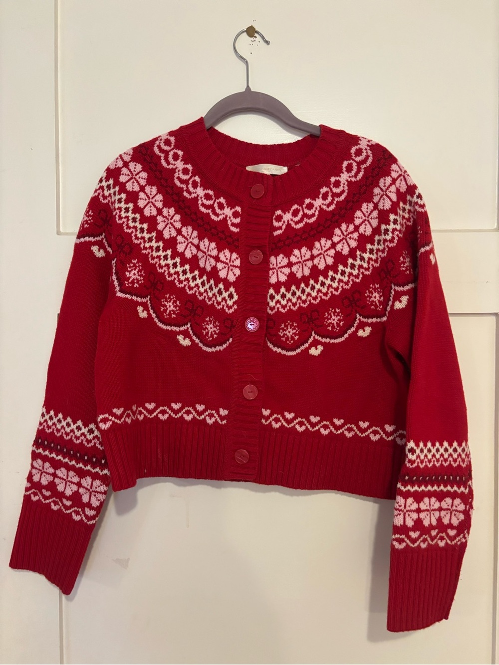 LoveShackFancy Shantae Wool Fair Isle Cardigan